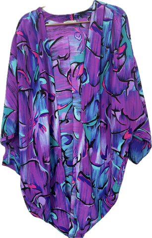 Vintage Purple and Teal Kimono