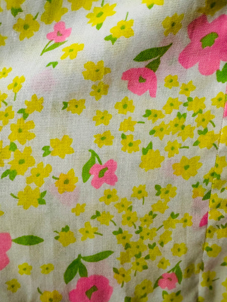 Vintage 60's Yellow Floral Dress