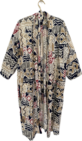 Vintage White Ikat Kimono