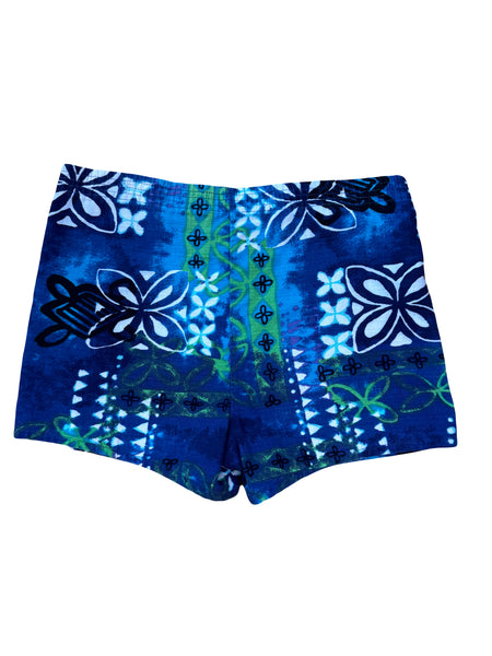 Vintage 70s Blue Barkcloth Shorts