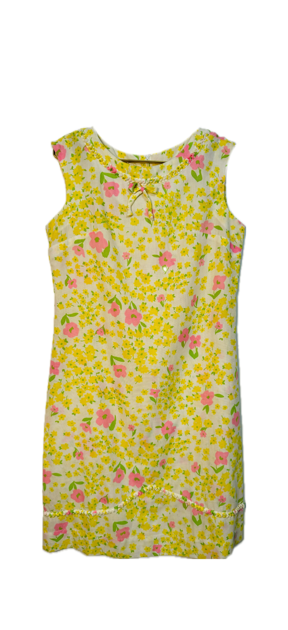 Vintage 60's Yellow Floral Dress