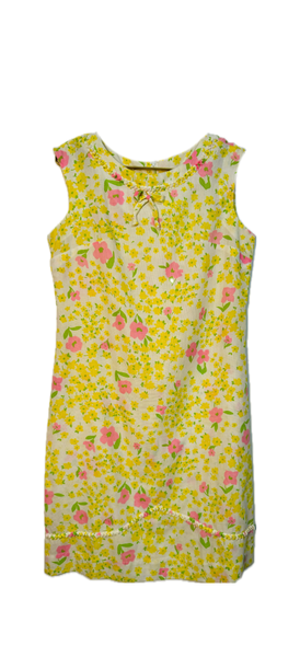 Vintage 60's Yellow Floral Dress