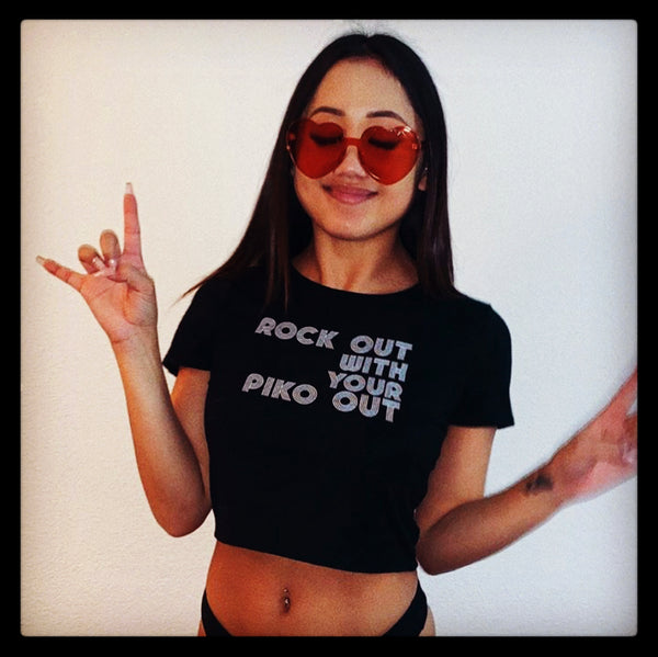 ROCK OUT  PIKO OUT CROP TOP