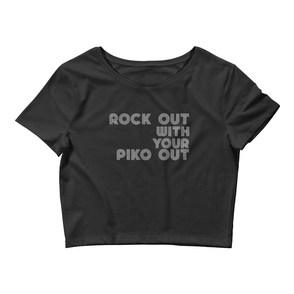 black crop top rock out with your piko out
