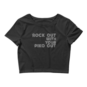 black crop top rock out with your piko out